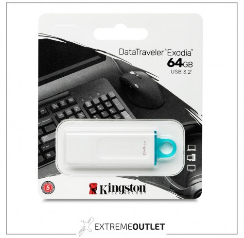 Kingston 64GB USB3.2 Gen 1 Exodia White