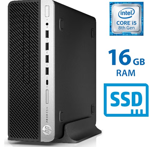 Mini PC HP ProDesk 600G4-I5 8600T-16GB-SSD-teclado y mouse