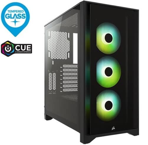 OU-CAS0567-40381 Corsair iCUE 4000X RGB – Negro - Imagen 1